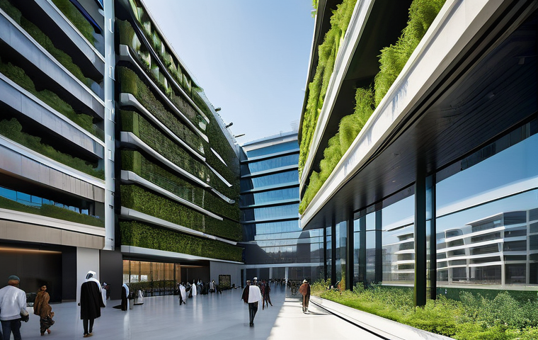 농업기술 자격증으로 창업 준비 - **Modern Ag-Tech in an Arid Landscape:**
    "A wide, panoramic shot of a sophisticated, high-tech f...