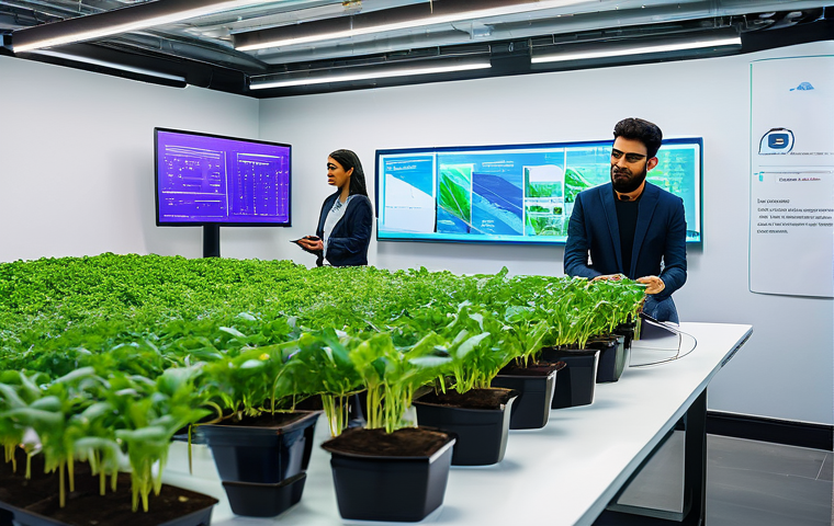 농업기술 자격증으로 창업 준비 - **Urban Vertical Farming Hub:**
    "An inspiring view of a multi-story vertical farm integrated int...