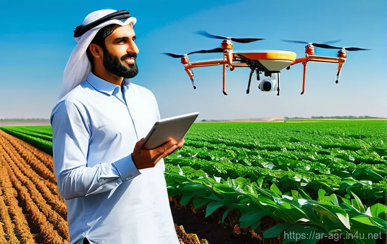 농업기술 자격증 필수 이론 정리 - **Prompt:** A young, confident Arab agronomist in his late 20s, wearing a clean, modern work outfit ...