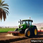 농업기술 자격증 실무 경력 쌓기 - A detailed, realistic scene of an Arabic-speaking young male farmer in traditional but practical agr...