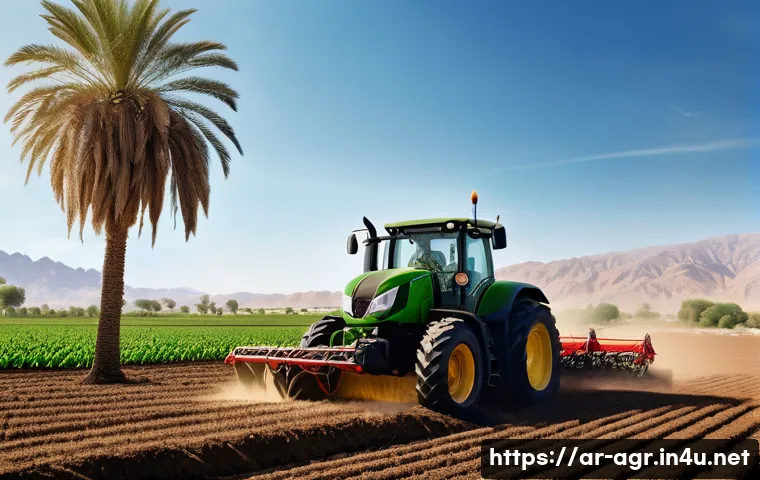 농업기술 자격증 실무 경력 쌓기 - A detailed, realistic scene of an Arabic-speaking young male farmer in traditional but practical agr...