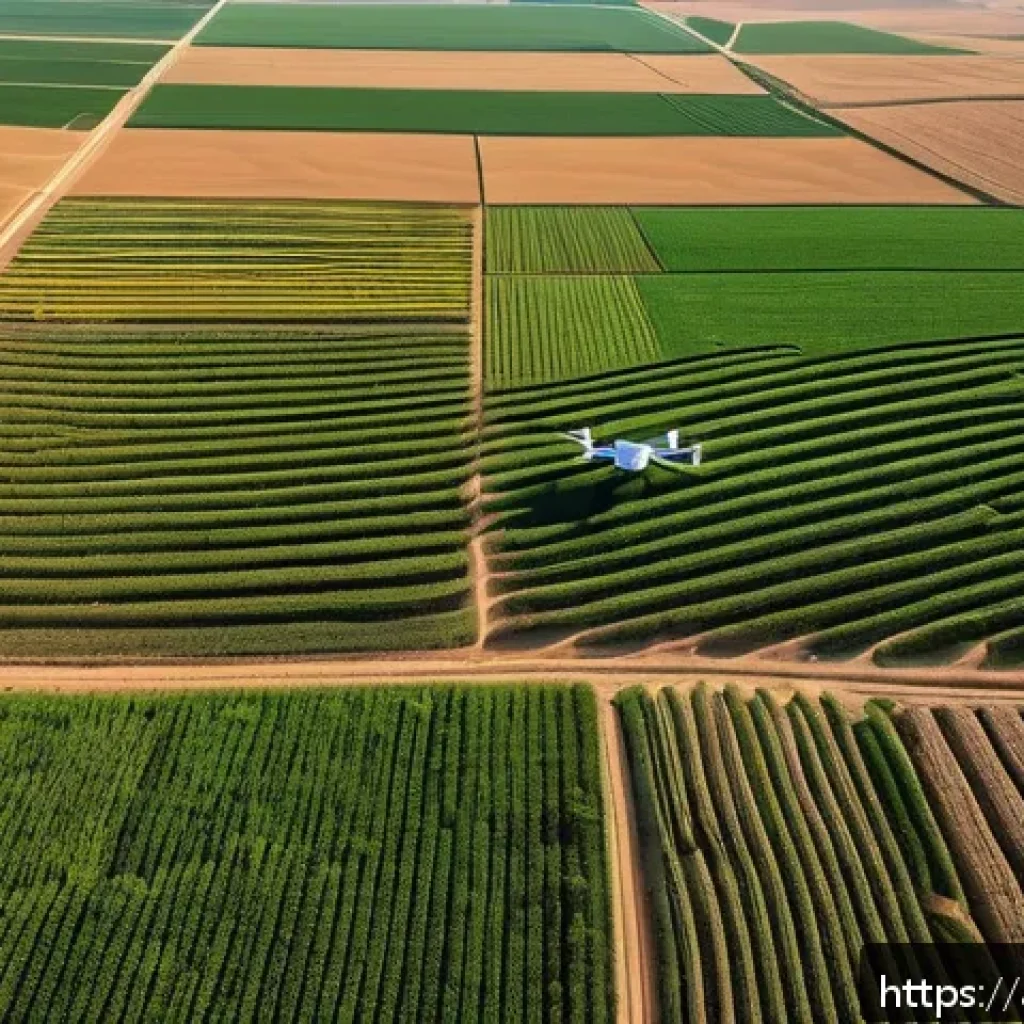 농업기술 자격증 관련 전공 추천 - A highly detailed scene of a modern precision agriculture farm in the Middle East, showing a farmer ...